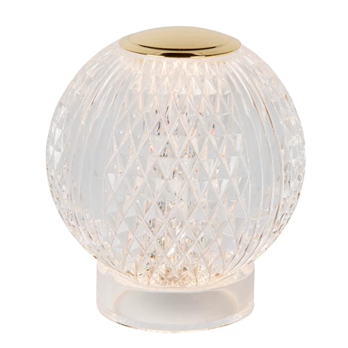 Lucide CINTRA - Lampe de table Rechargeable - Batterie/Piles - Ø 9 cm - LED 3 StepDim - 1x1,5W 3000K - Transparent - détail 4